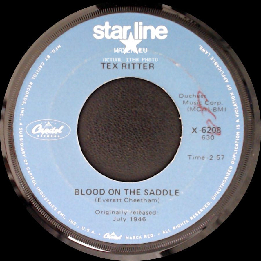 Tex Ritter - High Noon (Do Not Forsake Me) / Blood On The Saddle side B