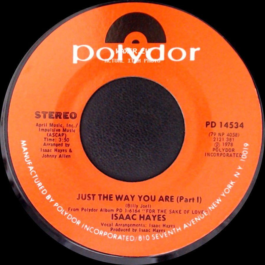 Isaac Hayes - Just The Way You Are (Part I) / Just The Way You Are (Part Ii) side A