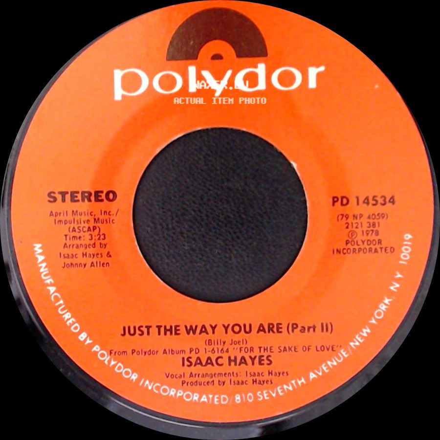 Isaac Hayes - Just The Way You Are (Part I) / Just The Way You Are (Part Ii) side B