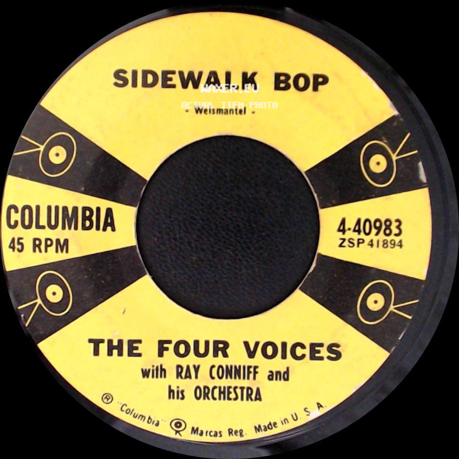 The Four Voices With Ray Conniff And His Orchestra - Sidewalk Bop / Kingdom Of Love side A
