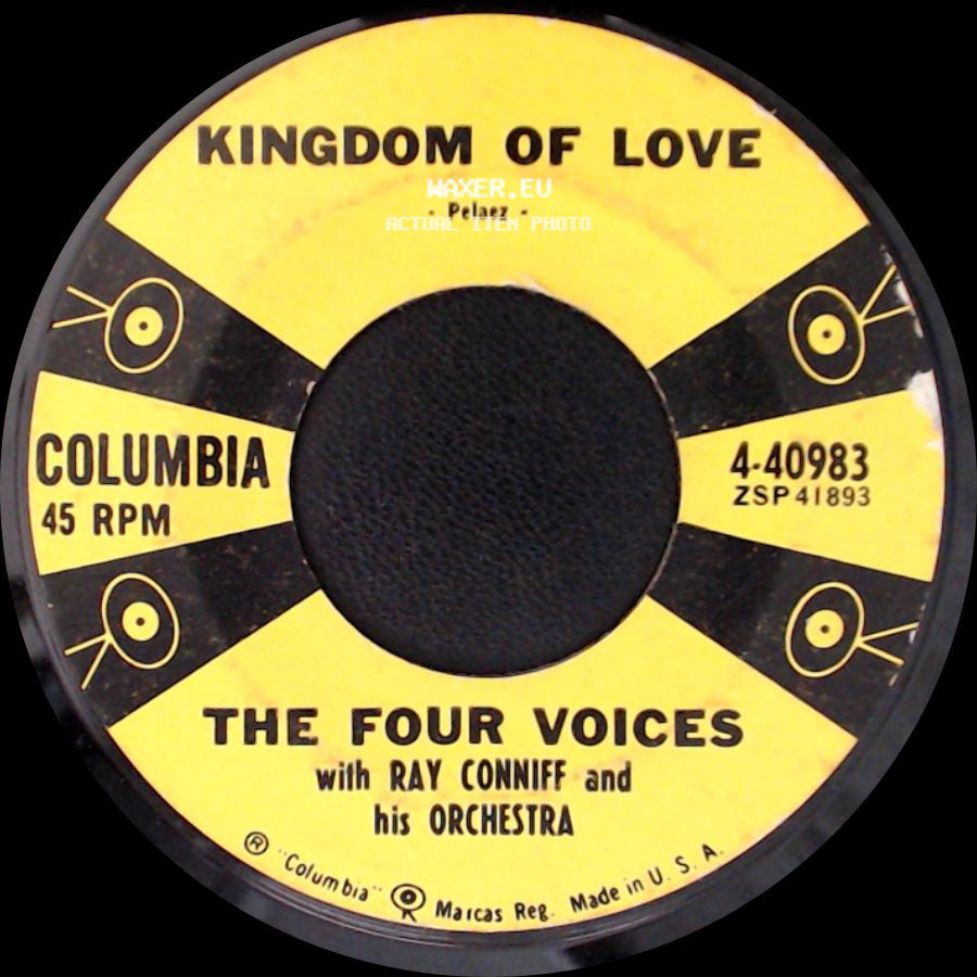 The Four Voices With Ray Conniff And His Orchestra - Sidewalk Bop / Kingdom Of Love side B