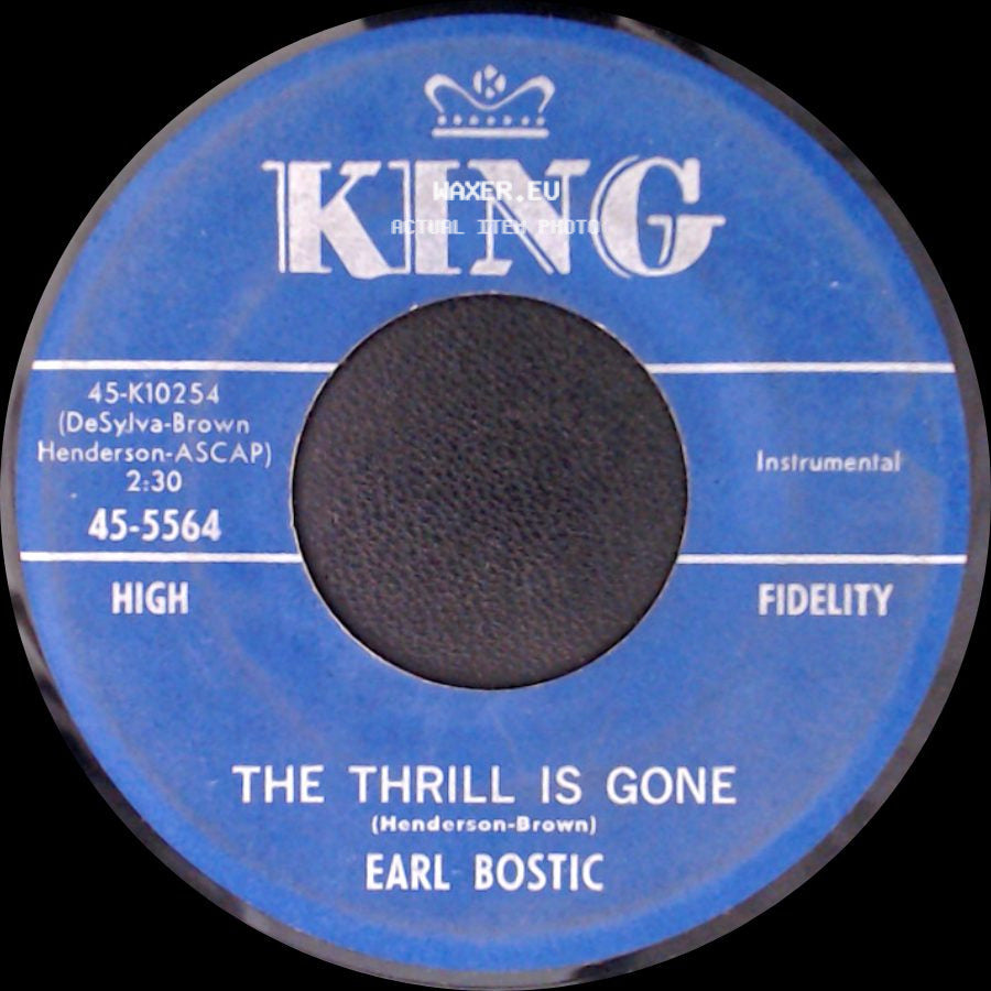 Earl Bostic - April In Portugal / The Thrill Is Gone side B