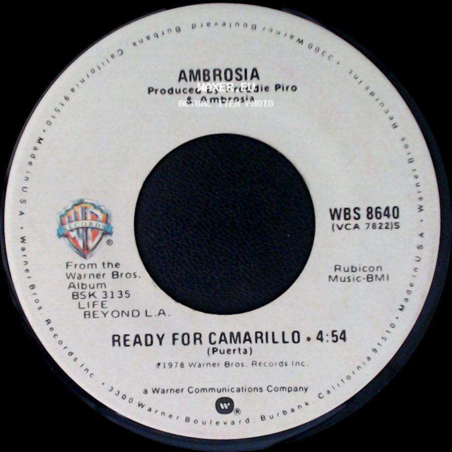 Ambrosia - Ready For Camarillo / How Much I Feel side A