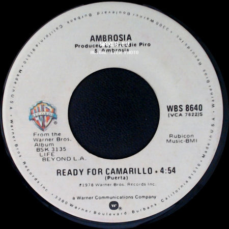 Ambrosia - Ready For Camarillo / How Much I Feel side A