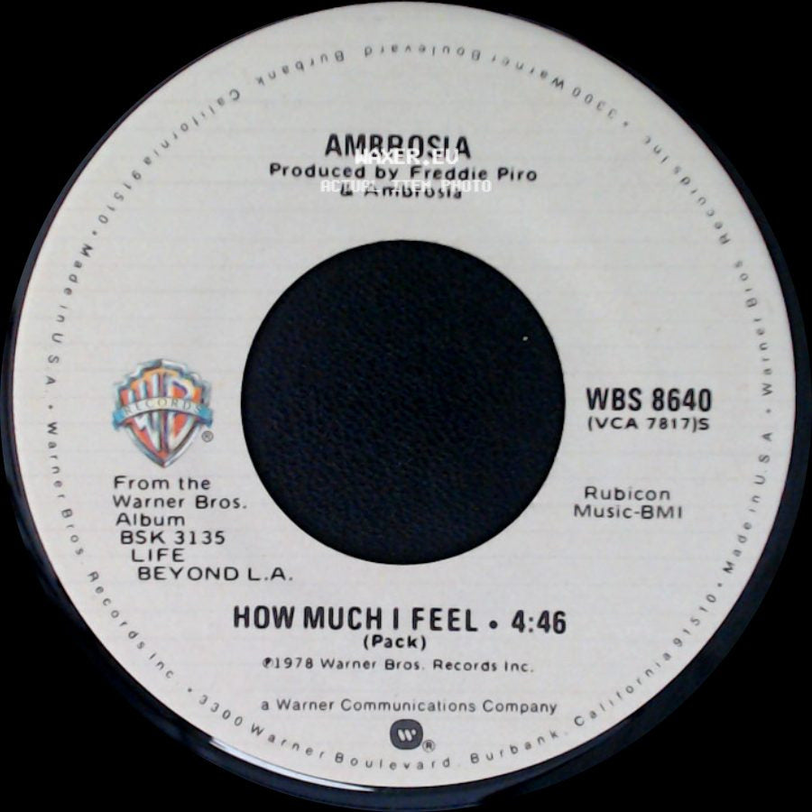 Ambrosia - Ready For Camarillo / How Much I Feel side B