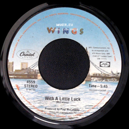 Wings - With A Little Luck / Medley: Backwards Traveller / Cuff Link side A