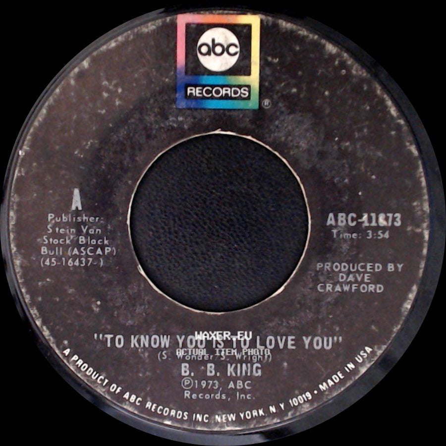 B. B. King - To Know You Is To Love You / I Can't Leave side A