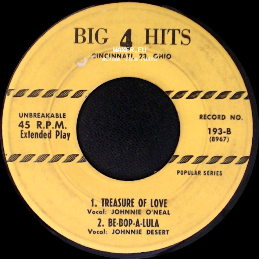 Unknown Artist - 1. Treasure Of Love 2. Be-Bop-A-Lula / I Almost Lost My Mind side A