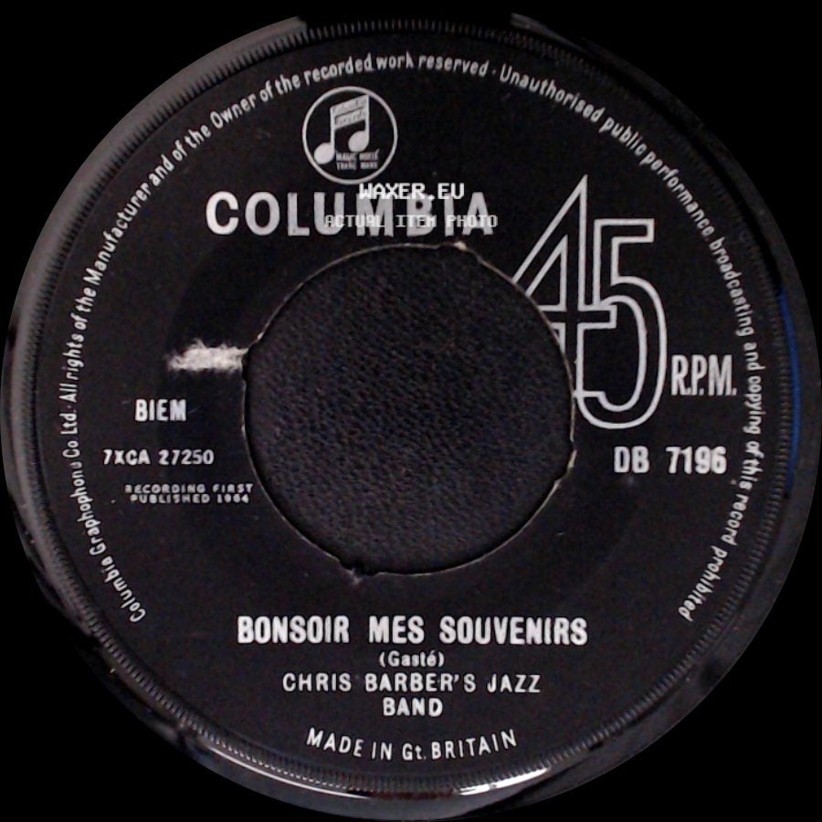 Chris Barber's Jazz Band - Bonsoir Mes Souvenirs / O Sole Mio side A