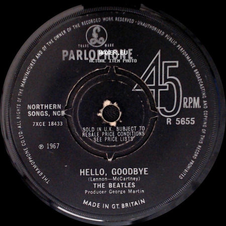 The Beatles - I Am The Walrus / Hello, Goodbye side B
