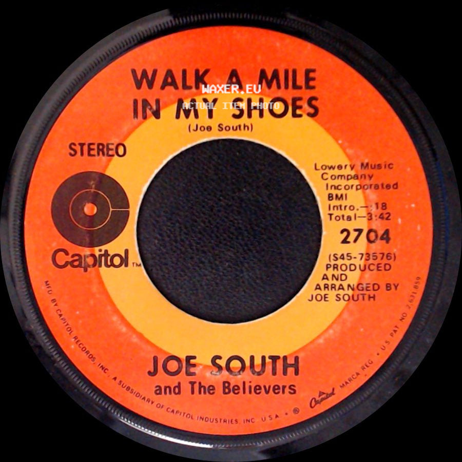 Joe South And The Believers - Shelter / Walk A Mile In My Shoes side B
