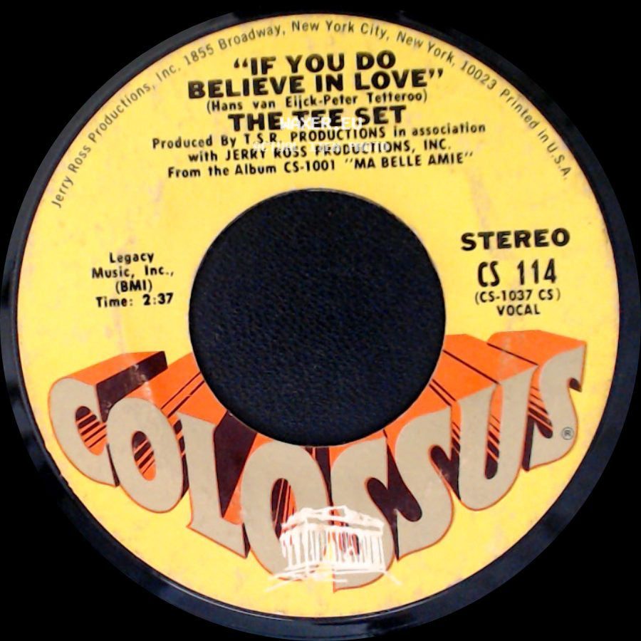 The Tee Set - Charmaine / If You Do Believe In Love side B