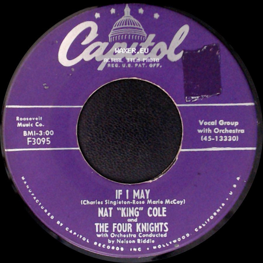 Nat "King" Cole / Nat "King" Cole And The Four Knights - A Blossom Fell / If I May side B