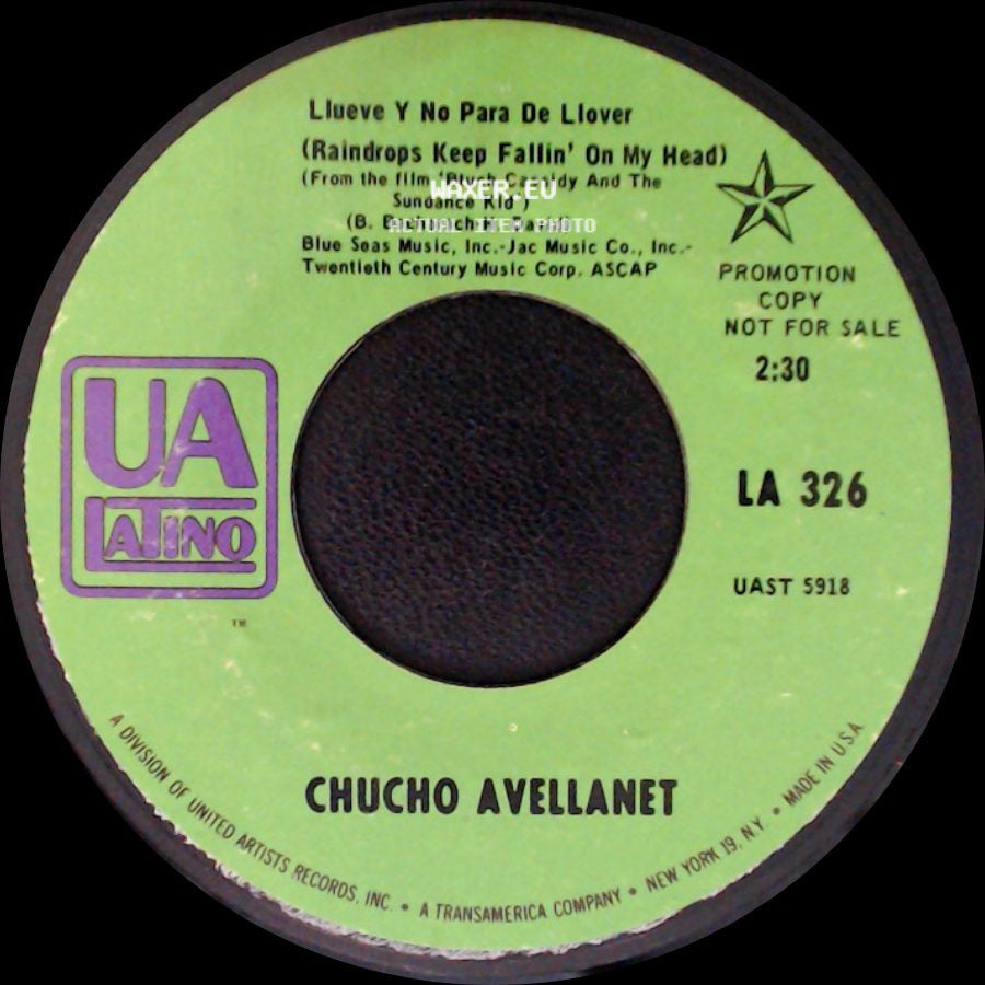 Chucho Avellanet - Llueve Y No Para De Llover (Raindrops Keep Fallin' On My Head) / Invierno De Amor (Winter World Of Love) side A