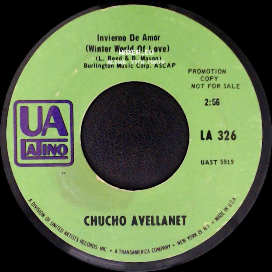 Chucho Avellanet - Llueve Y No Para De Llover (Raindrops Keep Fallin' On My Head) / Invierno De Amor (Winter World Of Love) side B