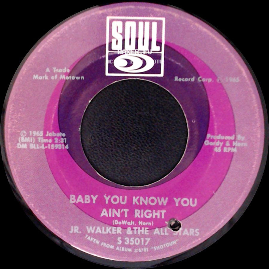 Jr. Walker & The All Stars - Cleo's Mood / Baby You Know You Ain't Right side B