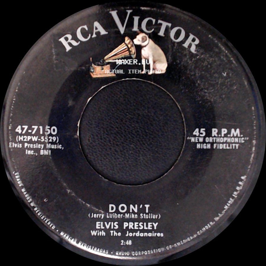 Elvis Presley With The Jordanaires / Elvis Presley - I Beg Of You / Don't side B