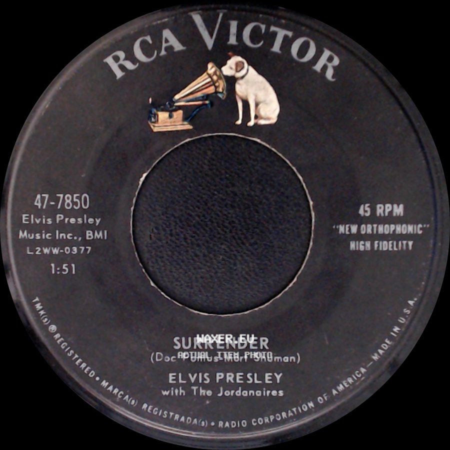 Elvis Presley / Elvis Presley With The Jordanaires - Lonely Man / Surrender side B