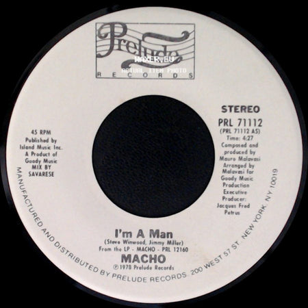 Macho - Because There Is Music In The Air / I'm A Man side B