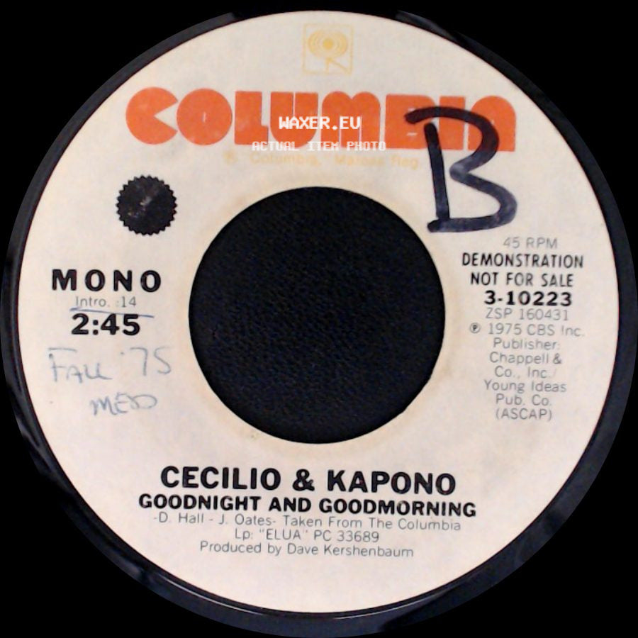Cecilio & Kapono - Goodnight And Goodmorning / Goodnight And Goodmorning side A