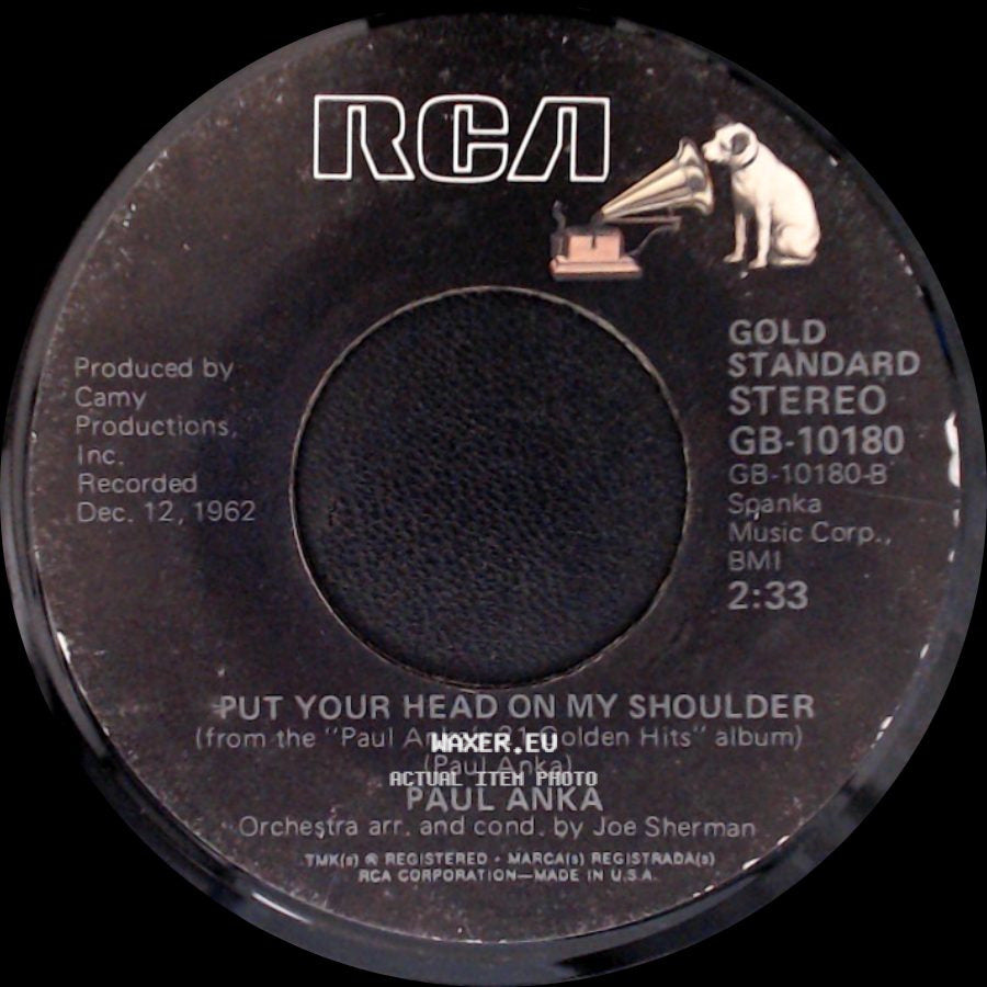 Paul Anka - Diana / Put Your Head On My Shoulder side B