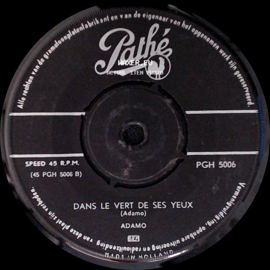 Adamo - Dans Le Vert De Ses Yeux / Vous Permettez, Monsieur? side A