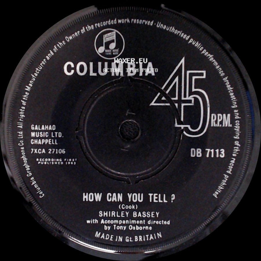 Shirley Bassey - I (Who Have Nothing) / How Can You Tell ? side B