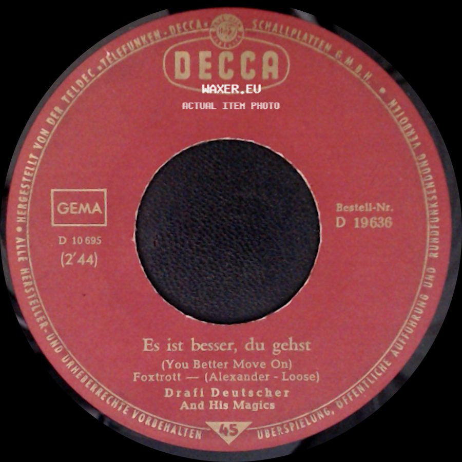 Draft Deutscher And His Magics - Cinderella Baby / Es Ist Besser, Du Gehst (You Better Move On) side B