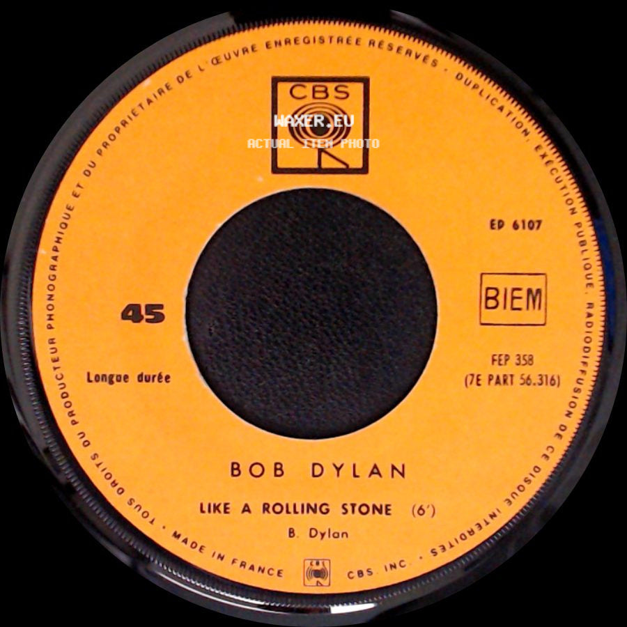 Bob Dylan - Gates Of Eden / Like A Rolling Stone (6') side B