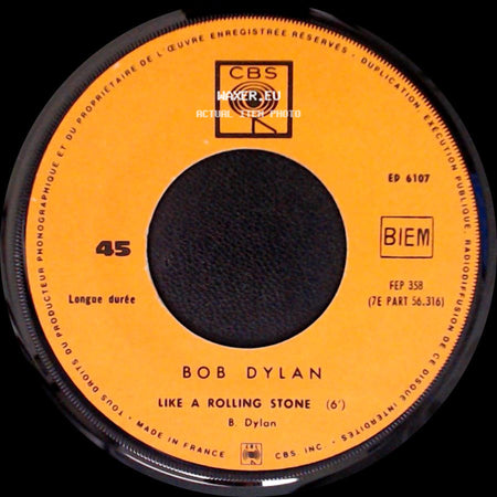 Bob Dylan - Gates Of Eden / Like A Rolling Stone (6') side B