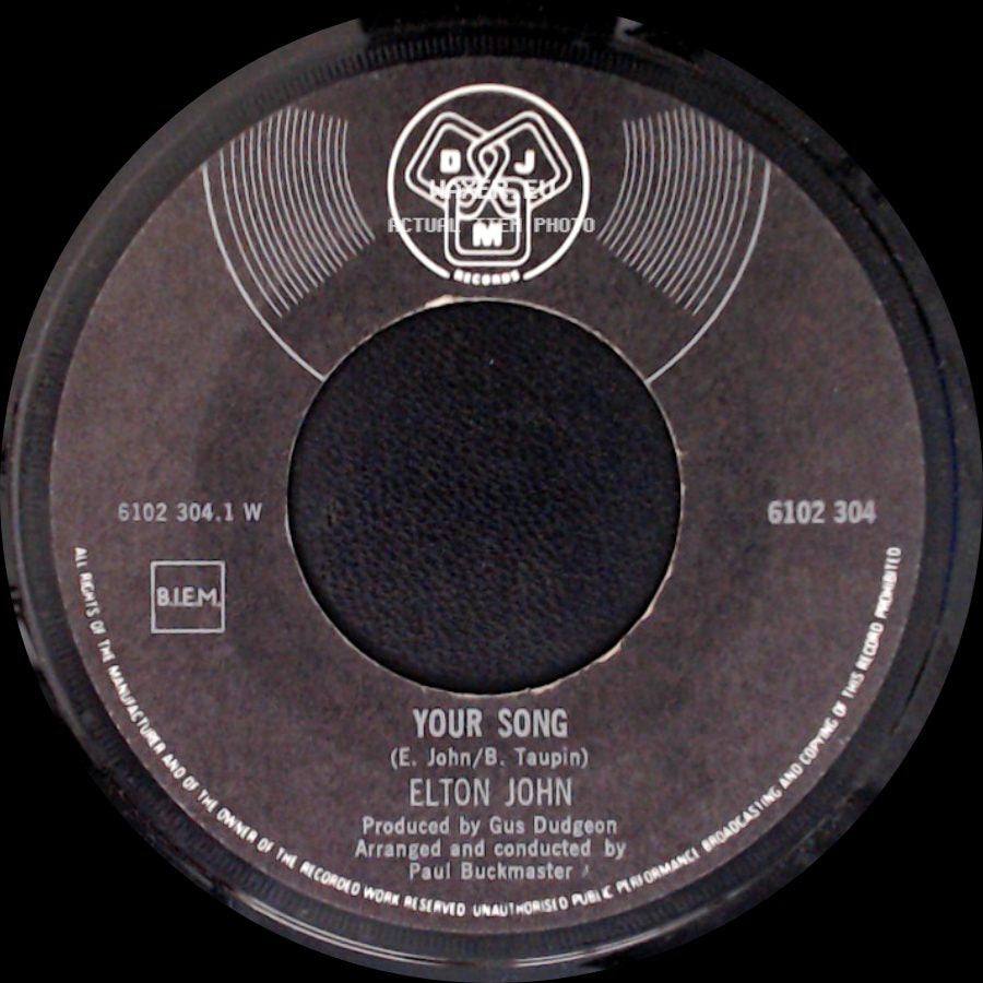 Elton John - Into The Old Man's Shoes / Your Song side B