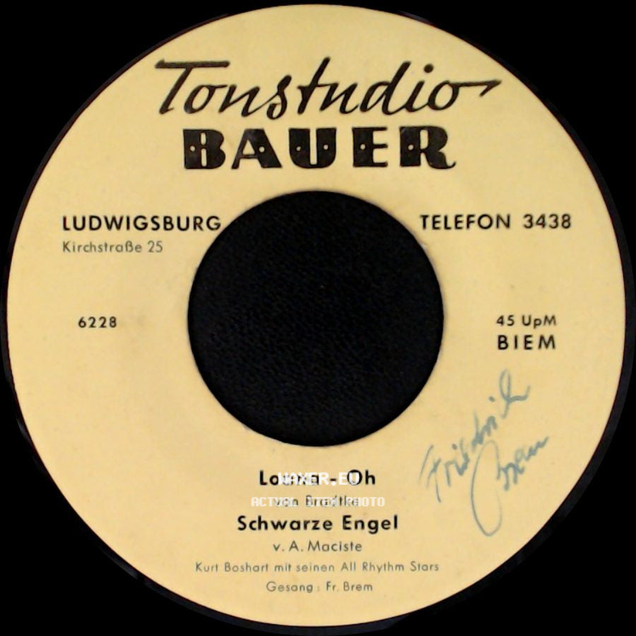 Kurt Boshart Mit Seinen All Rhythm Stars - Kleine Lucienne / Teenager Susann / Loana - Oh / Schwarze Engel side B