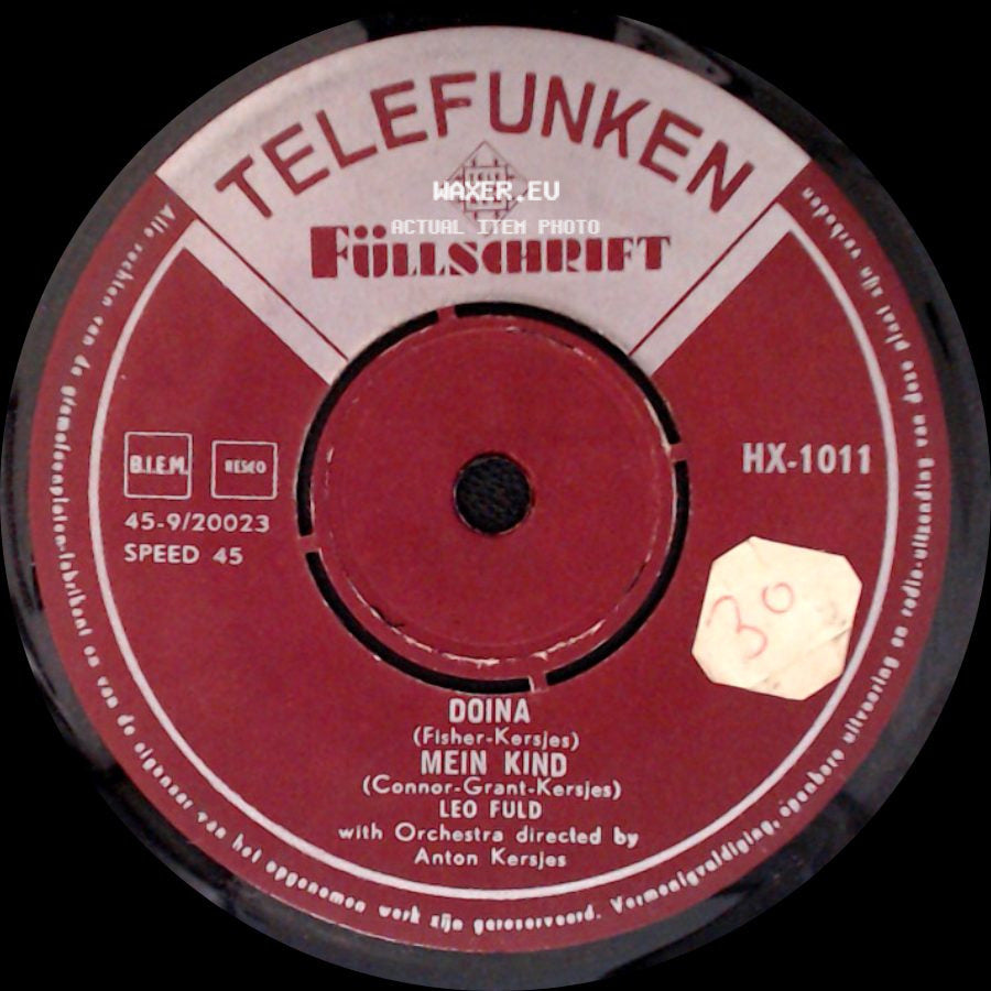 Leo Fuld - My Jiddishe Mamme / Grienen Dag / Doina / Mein Kind side B