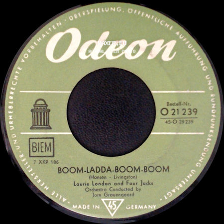 Laurie London And Four Jacks / Laurie London And Gitte - Boom-Ladda-Boom-Boom / Pretty Eyed Baby side A