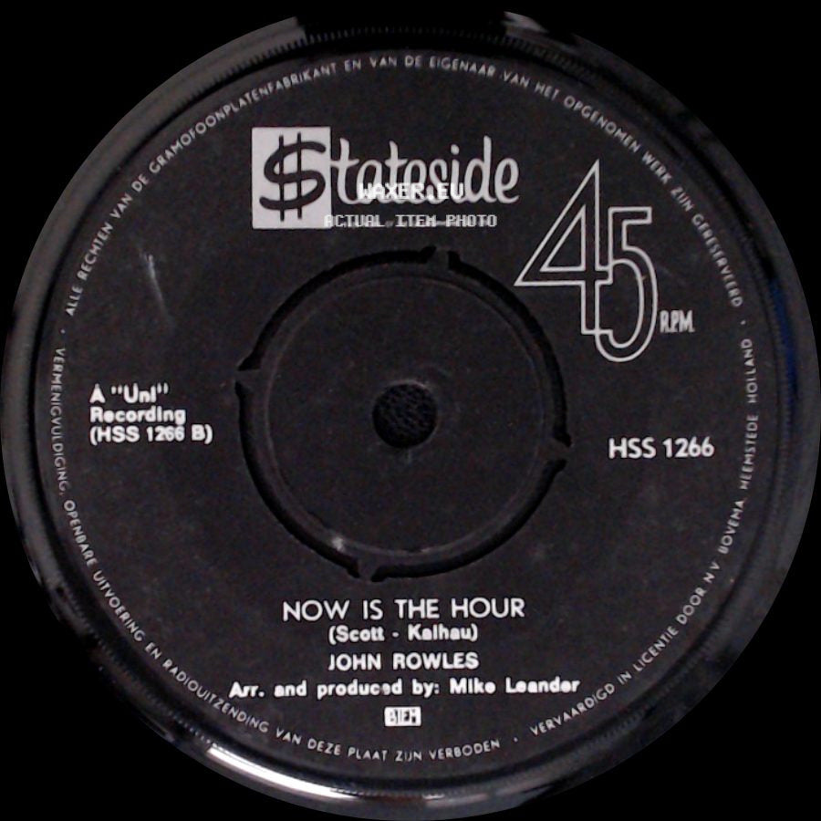 John Rowles - If I Only Had Time / Now Is The Hour side B