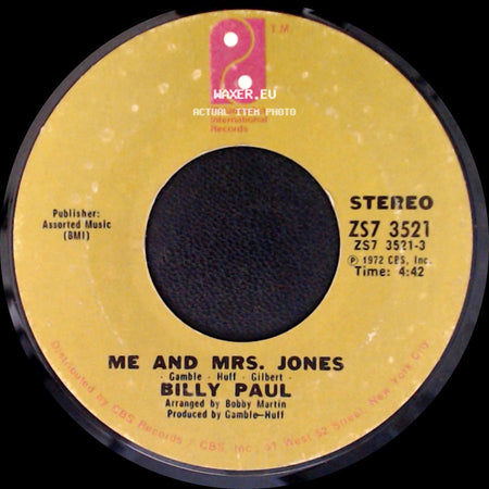 Billy Paul - Me And Mrs. Jones / Your Song side A