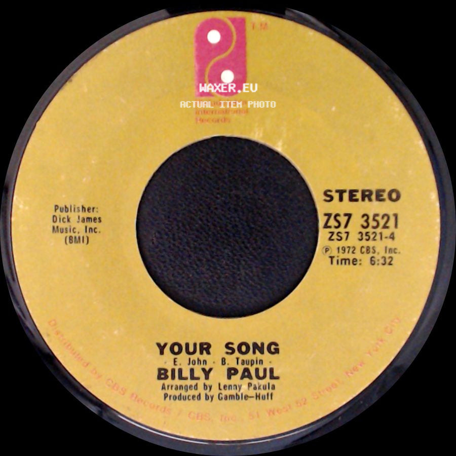 Billy Paul - Me And Mrs. Jones / Your Song side B