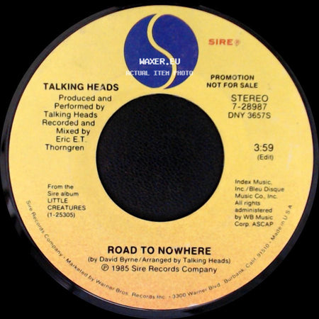 Talking Heads - Road To Nowhere / Road To Nowhere side A