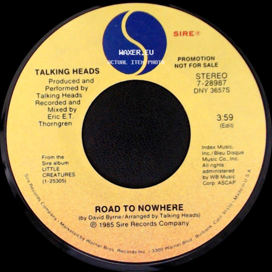 Talking Heads - Road To Nowhere / Road To Nowhere side B