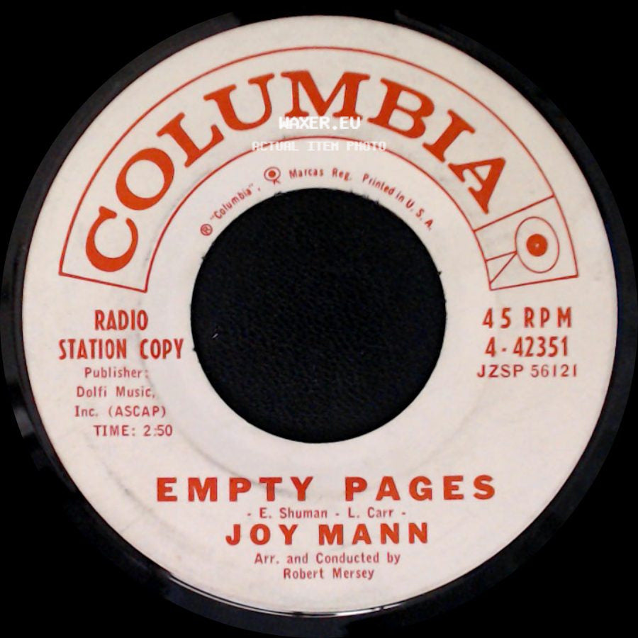 Joy Mann - Empty Pages / Cryin' Fool side A