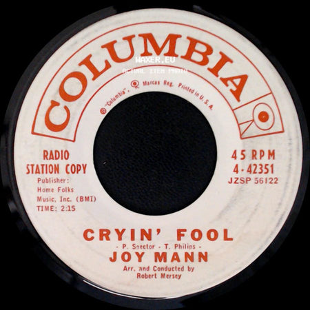 Joy Mann - Empty Pages / Cryin' Fool side B