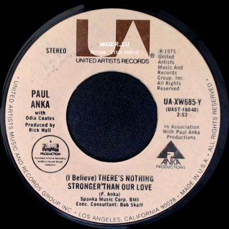 Paul Anka / Paul Anka With Odia Coates - Today I Became A Fool / (I Believe) There's Nothing Stronger Than Our Love side B