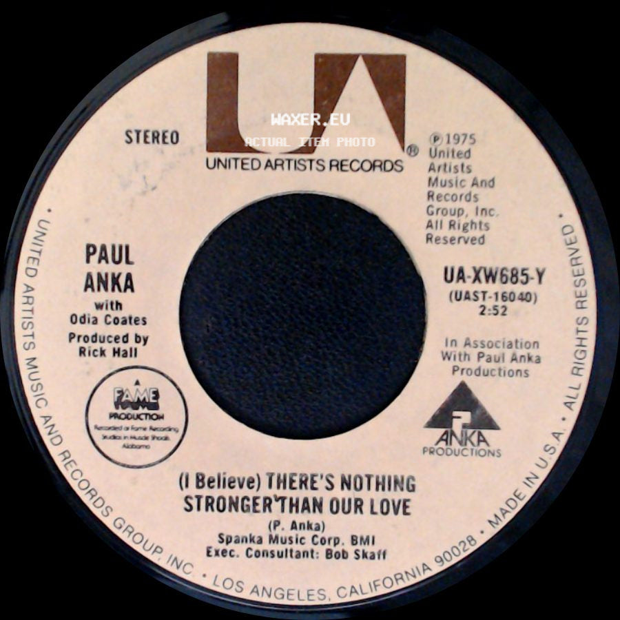 Paul Anka / Paul Anka With Odia Coates - Today I Became A Fool / (I Believe) There's Nothing Stronger Than Our Love side B