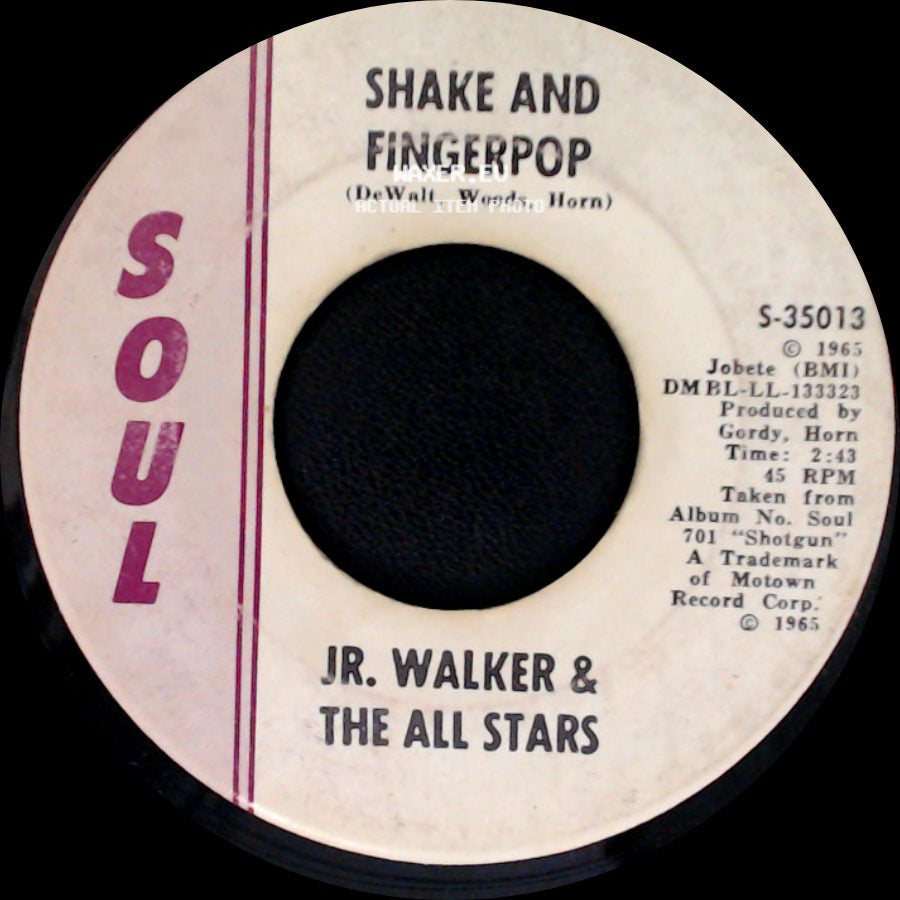 Jr. Walker & The All Stars - Shake And Fingerpop / Cleo's Back side A