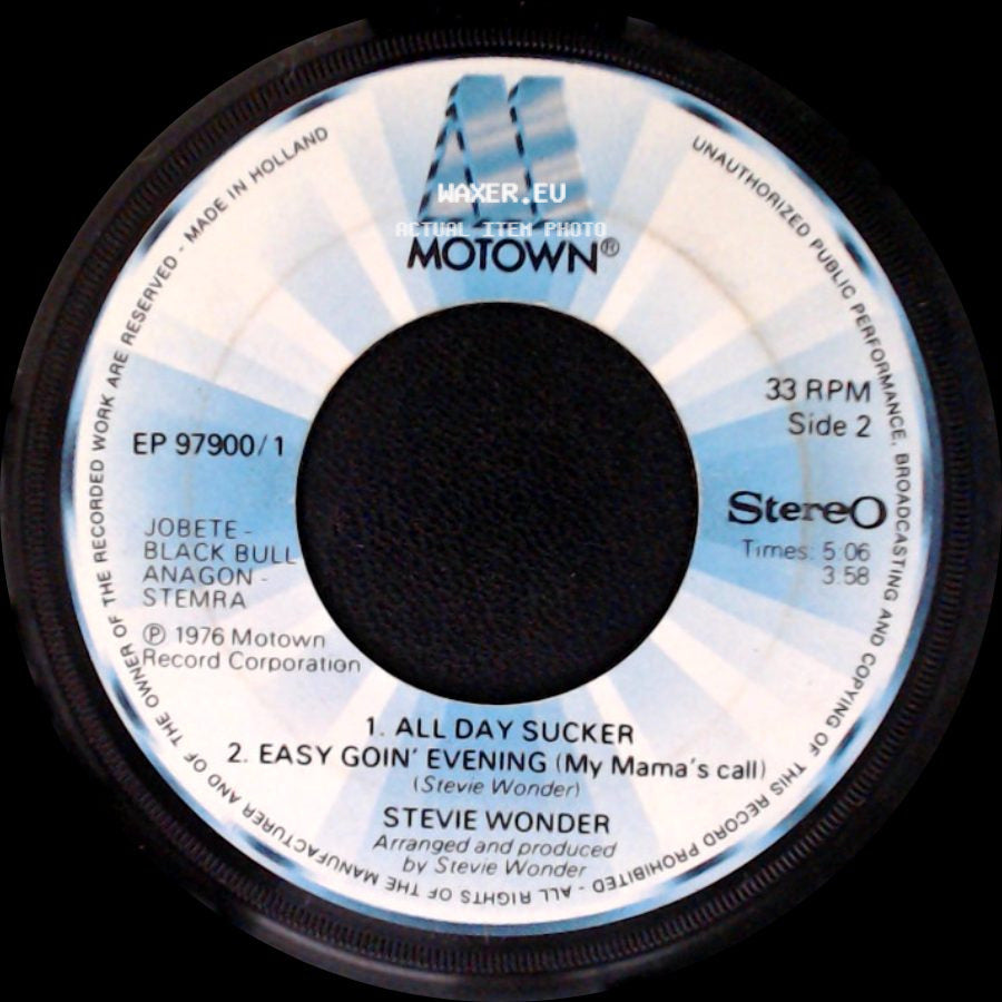 Stevie Wonder - Saturn / Ebony Eyes / All Day Sucker / Easy Goin' Evening (My Mama's Call) side B