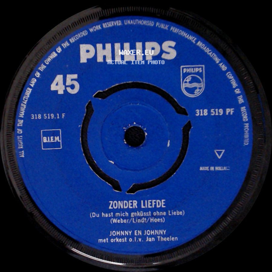 Johnny Hoes / Johnny En Johnny - Och Was Ik Maar / Zonder Liefde side B