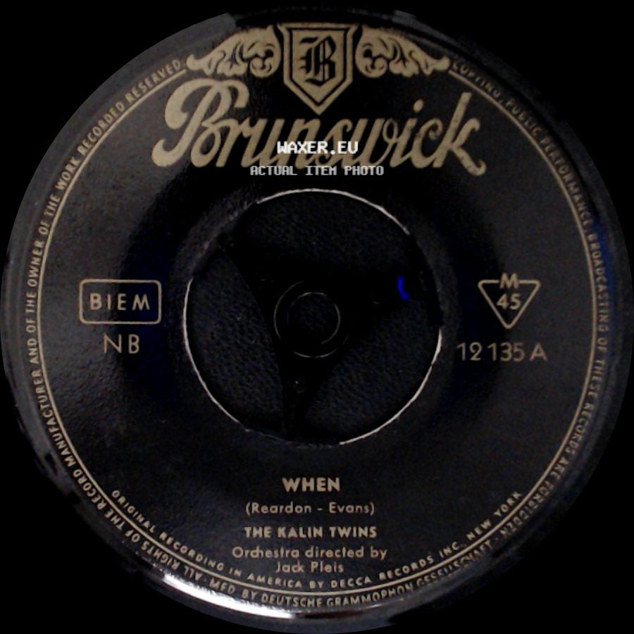 The Kalin Twins - When / Three O'clock Thrill side A