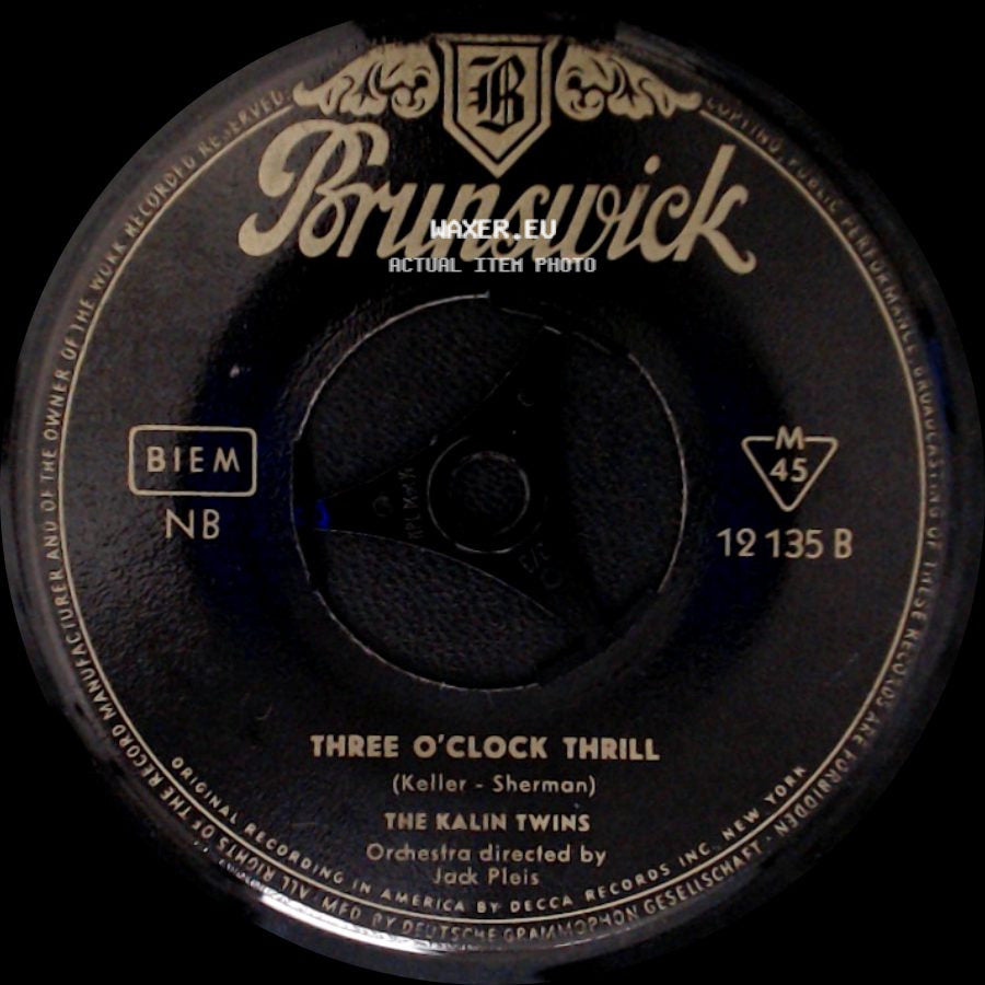 The Kalin Twins - When / Three O'clock Thrill side B
