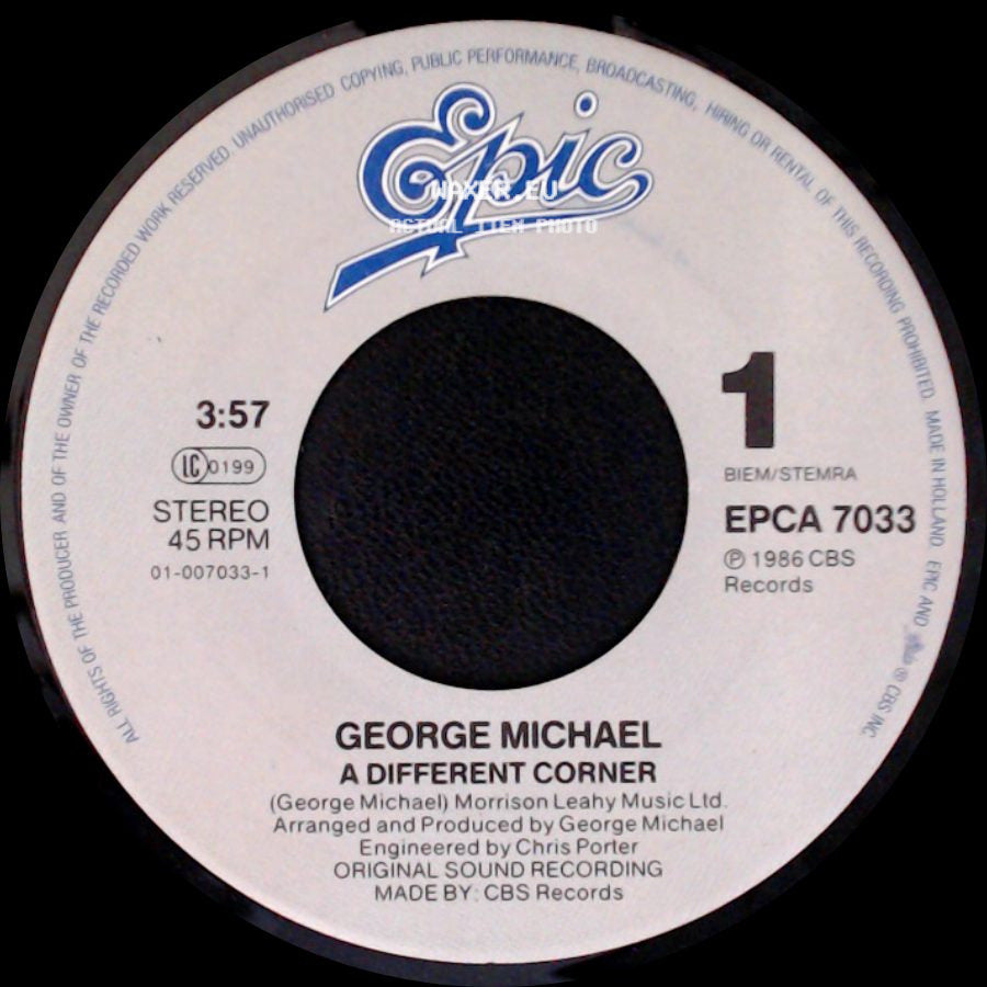George Michael - A Different Corner / A Different Corner (Instrumental) side A