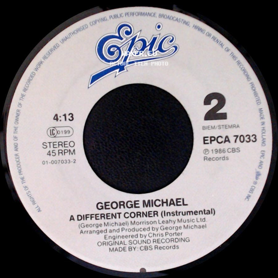 George Michael - A Different Corner / A Different Corner (Instrumental) side B